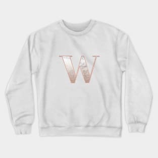 Monogram rose gold glitter marble W Crewneck Sweatshirt